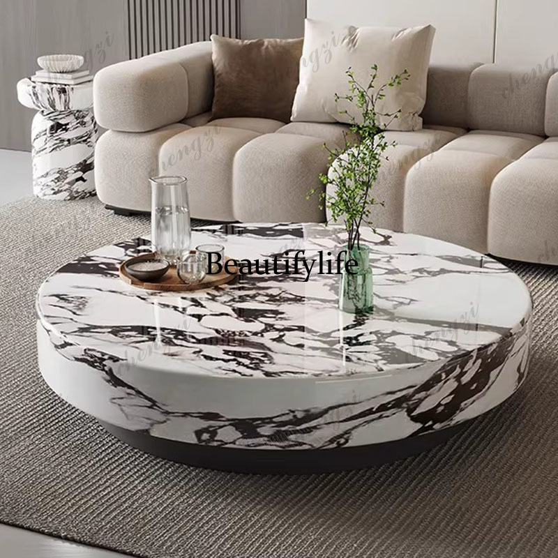 Unique Table Accessories - Aesthetic Modern Coffee Table Round Dinner