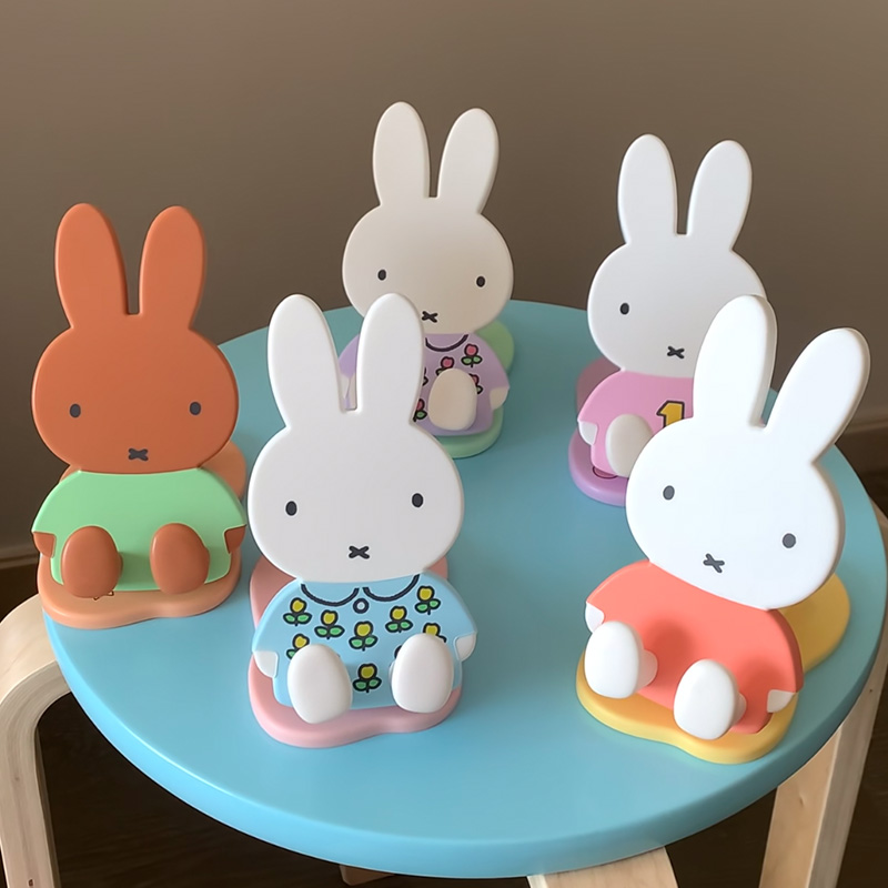 Tablet Accessories Gifts - Cartoon Miffy Telescopic Folding Phone Stand,Adjustable