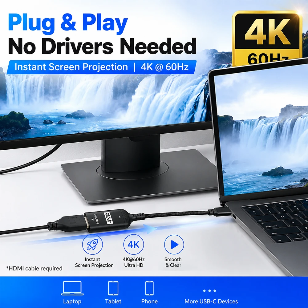 USB C to HDMI Adapter 4K@60Hz  - Hdmi Adapter Tablet recension och pris