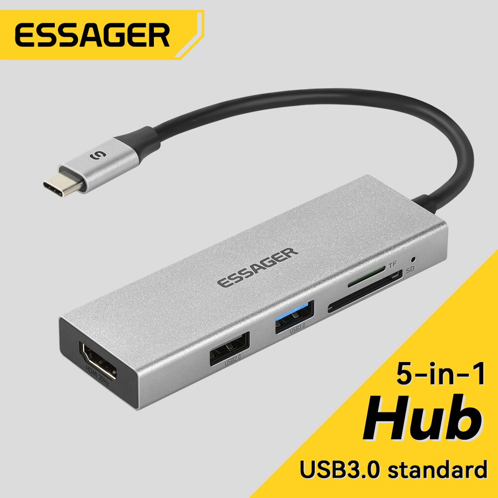 Essager 5 in 1 USB C HUB HDMI- - Hdmi Adapter Tablet recension och pris