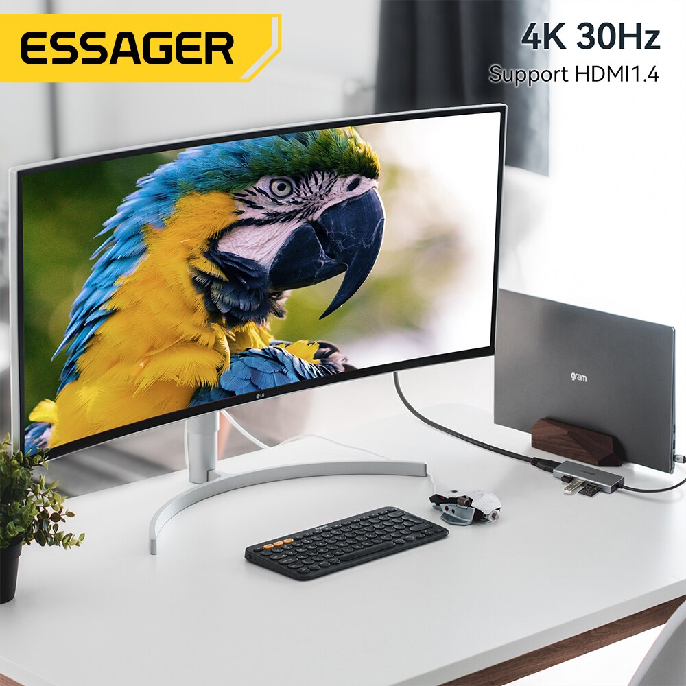 Essager 5 in 1 USB C HUB HDMI- - Hdmi Adapter Tablet recension och pris