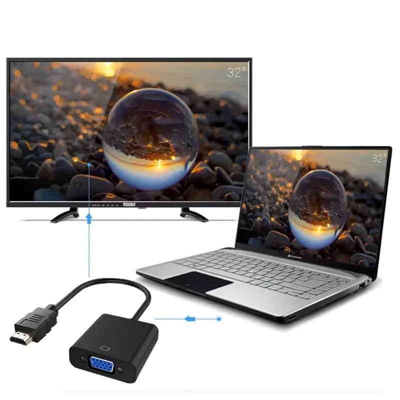 1-4sets HD 1080P HDMI To VGA C - Hdmi Adapter Tablet recension och pris