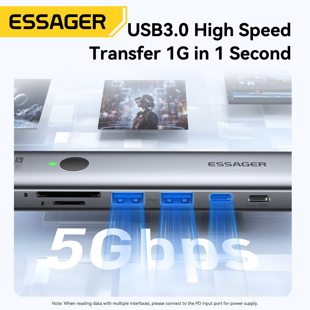 Essager USB C HUB 4K 7-in-1 Ty - Hdmi Adapter Tablet recension och pris