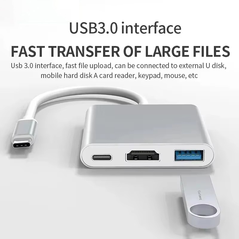 3 In 1 Type C to HDMI-compatib - Hdmi Adapter Tablet recension och pris